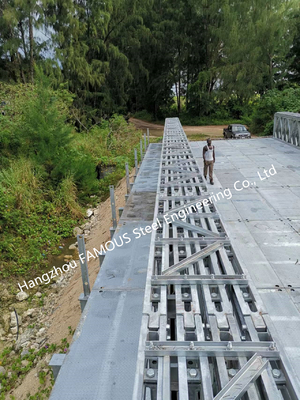 중국 모듈 강철 베일리 교량 패널 버팀목에 의하여 조립식으로 만들어지는 임시 임대료 Q345B 강철 협력 업체